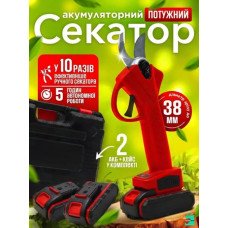 Акумуляторний секатор, 2 АКБ