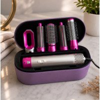 Фен-стайлер для волосся HAIR BRUSH 1000 Вт, 5 в 1, фіолетовий, кейс