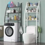 Полиця стелаж над унітазом підлоговий металевий для ванної кімнати «Парус» (ST-00003)