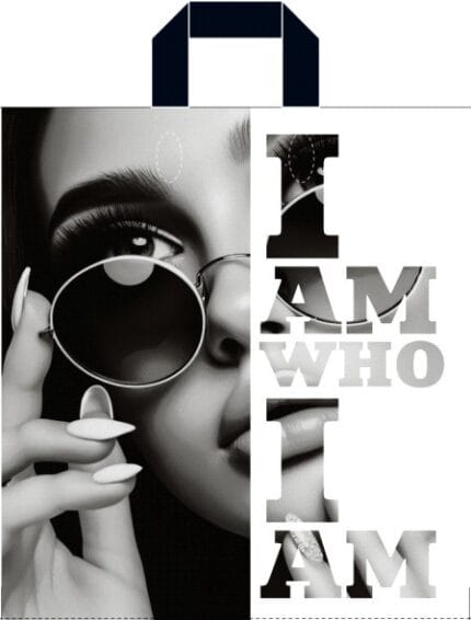 Пакет із петлевою ручкою чорно-білій 38×42 см «АйЕм»