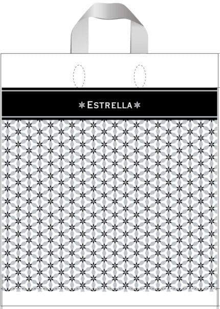 Пакет із петлевою ручкою чорно-білій 38×42 см «Эстрелла»