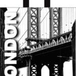 Пакет із петлевою ручкою чорно-білій 38×42 см «Лондон»