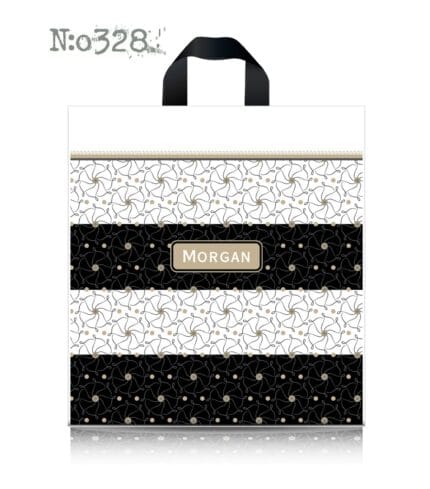 Пакет із петлевою ручкою чорно-білій 38×42 см «Морган»
