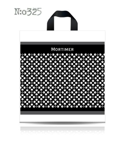 Пакет із петлевою ручкою чорно-білій 38×42 см «Мортимер»