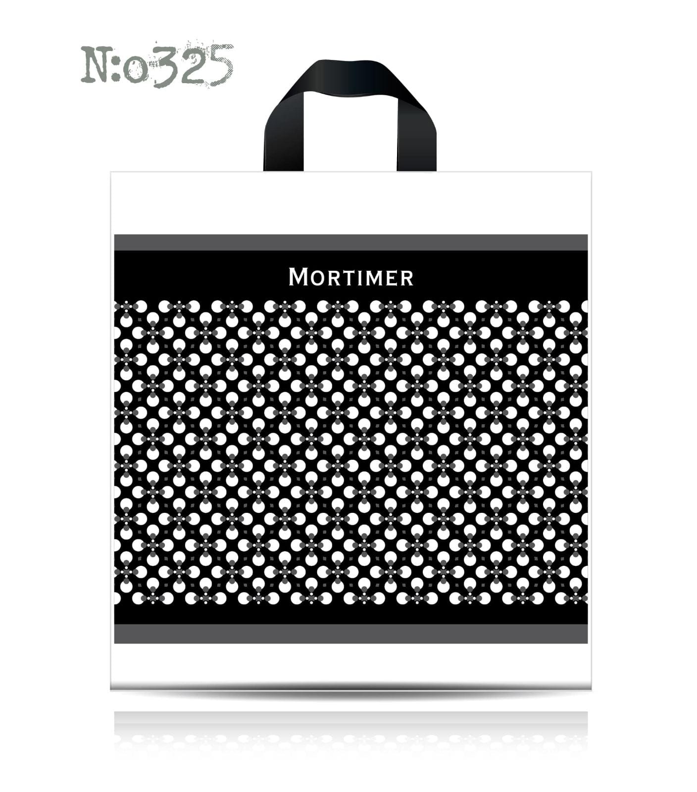 Пакет із петлевою ручкою чорно-білій 38×42 см «Мортимер» Пакет із петлевою ручкою чорно-білій 38×42 см «Мортимер»