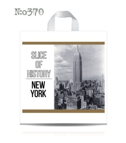 Пакет із петлевою ручкою чорно-білій 38×42 см «Нью йорк»