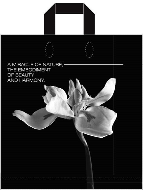 Пакет із петлевою ручкою чорно-білій 38×42 см «Орхидея» Пакет із петлевою ручкою чорно-білій 38×42 см «Орхидея»