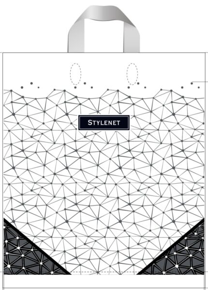 Пакет із петлевою ручкою чорно-білій 38×42 см «Стайлнет»