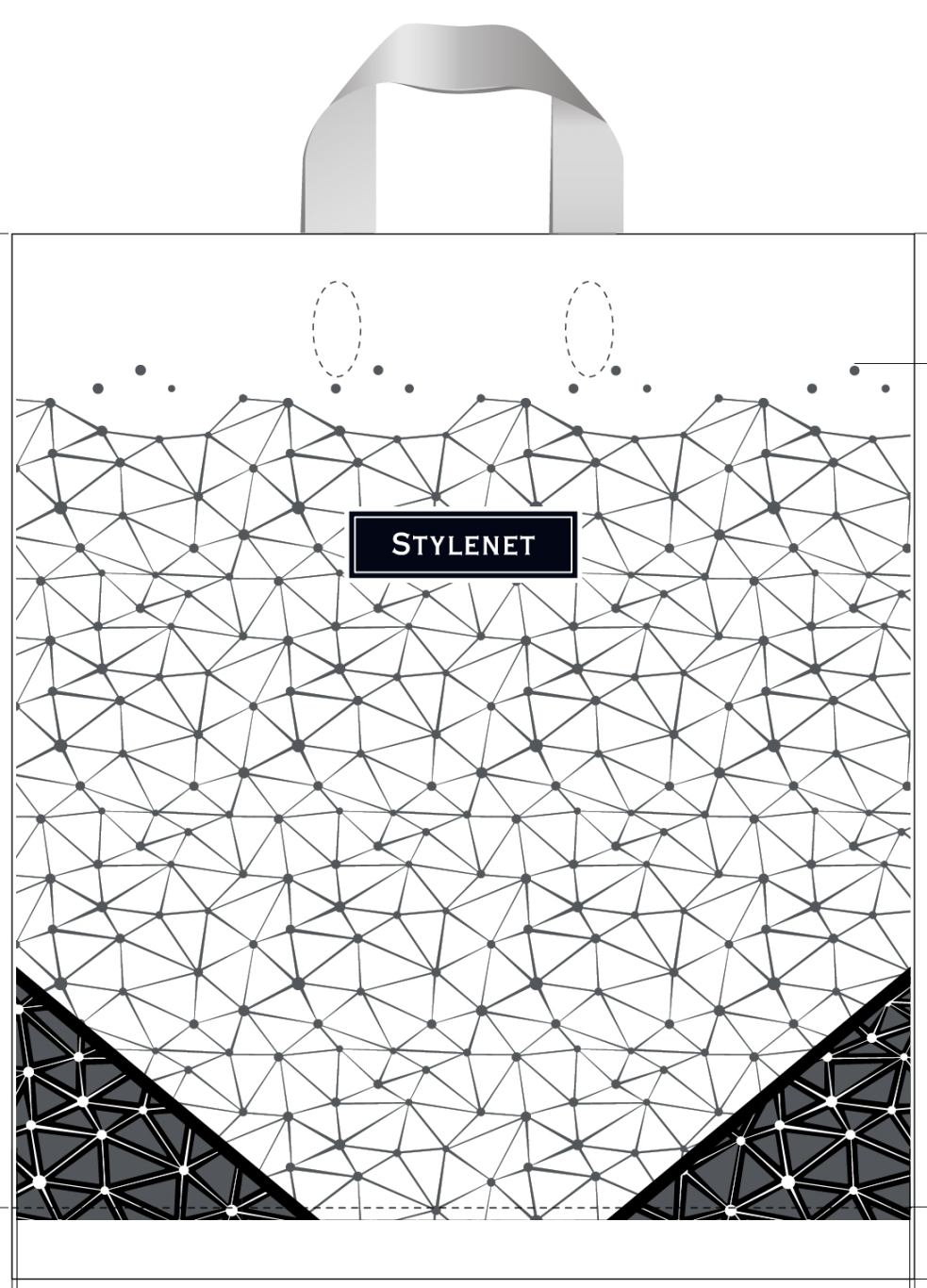 Пакет із петлевою ручкою чорно-білій 38×42 см «Стайлнет» Пакет із петлевою ручкою чорно-білій 38×42 см «Стайлнет»