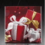 Пакет с пластиковой ручкой 771 Красные подарки (PR-00046)