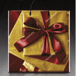 Пакет с пластиковой ручкой 780 Красный бант (PR-00050)