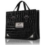 Сумка хозяйственная на молнии «Черная кожа» No3 (SG-00007)